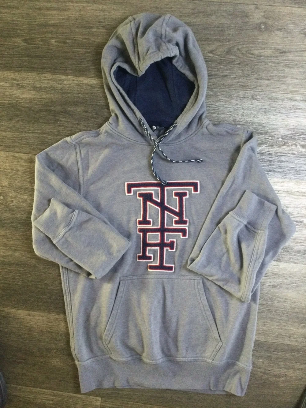 The North Face Gray Hoodie with Navy Lined Hood